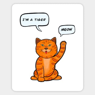 Cute Tiger 2022. Funny Cat says Meow Magnet